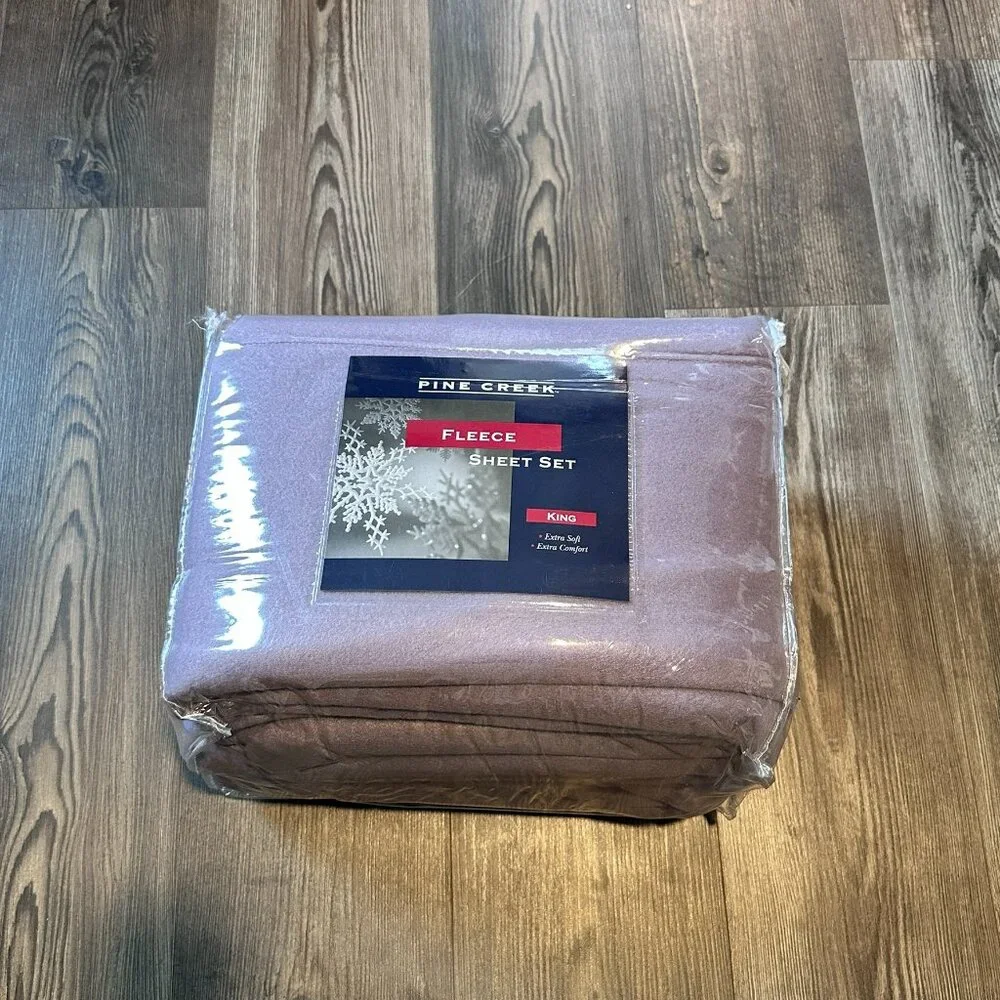 King Size Fleece Sheet Set Plum Purple Super Soft Extra Plush Polar Fleece